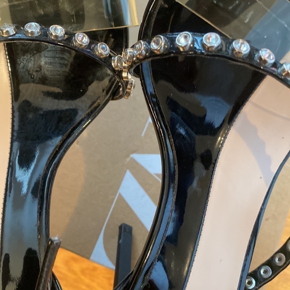 Zara  Woman vinyl and rhinestone sandal heels size 8/39 us.pvc and black - Picture 10 of 10